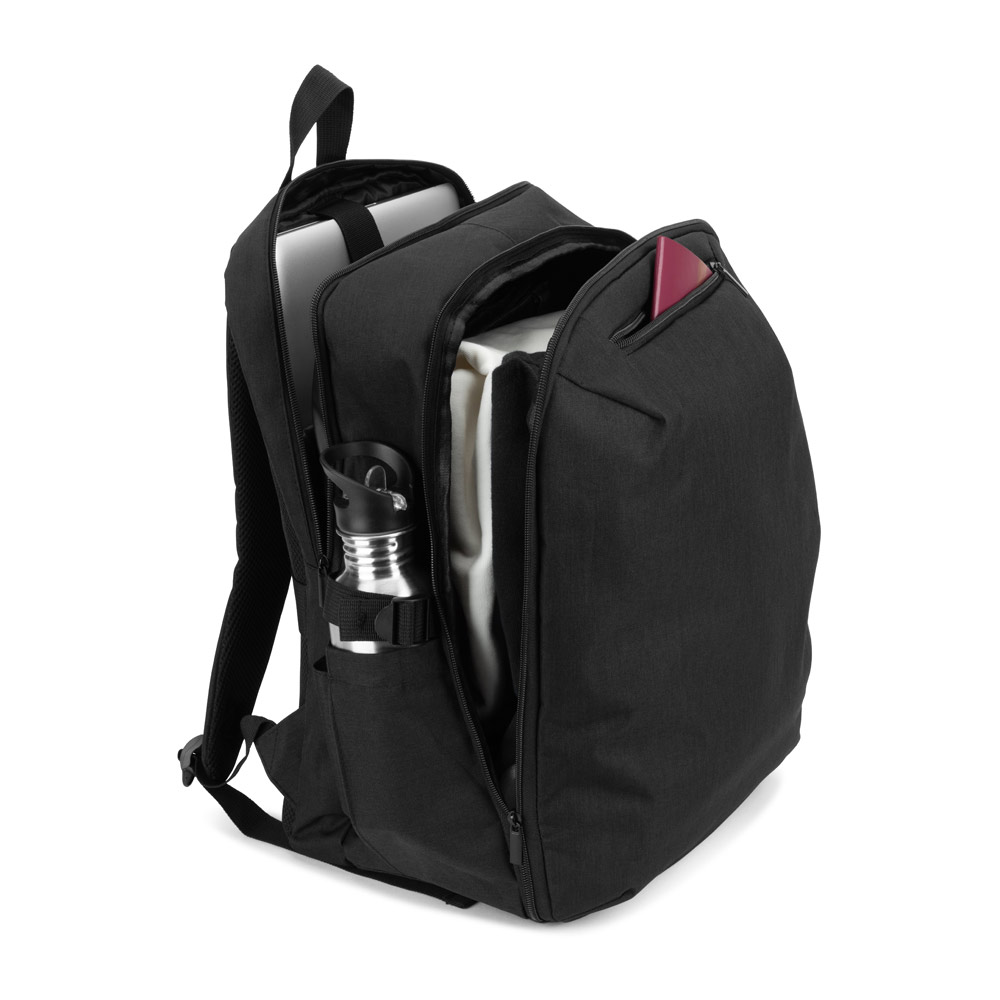 UDINE. Backpack with one full opening compartment in high density 300D recycled polyester 16"