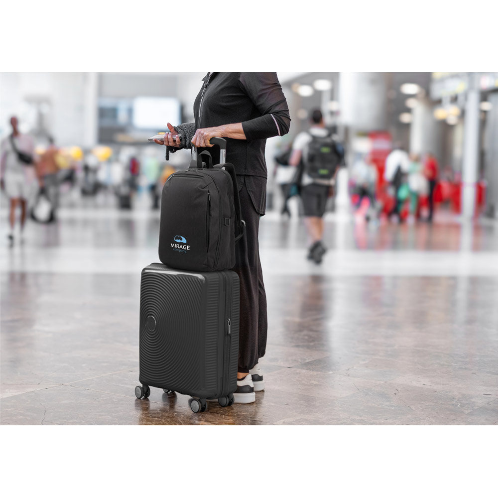 UDINE. Backpack with one full opening compartment in high density 300D recycled polyester 16"