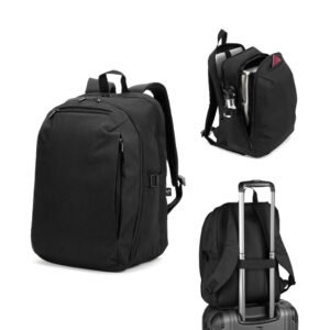 UDINE. Backpack with one full opening compartment in high density 300D recycled polyester 16"