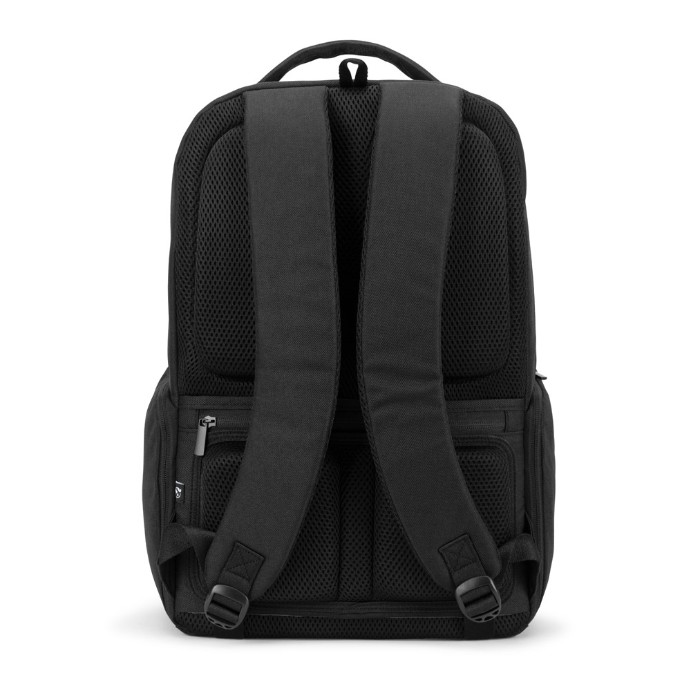 COPENHAGEN. Water-repellent recycled twill backpack with two large front pockets 17'3"