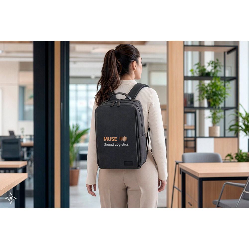 GLASGOW. Laptop rucksack (17") made from high-density 600D recycled polyester (20L)