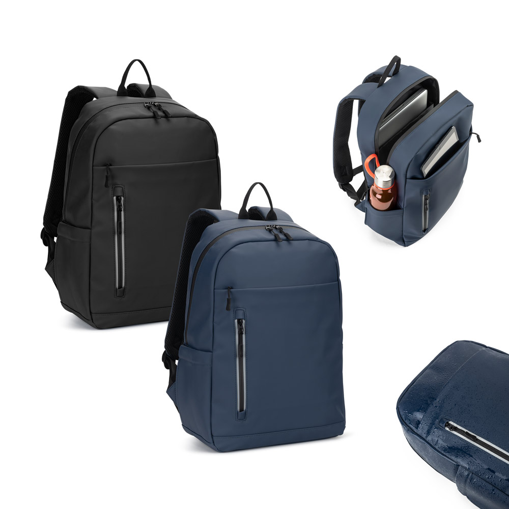 NOUMEA. PU laptop rucksack (16"), with water-resistant zips