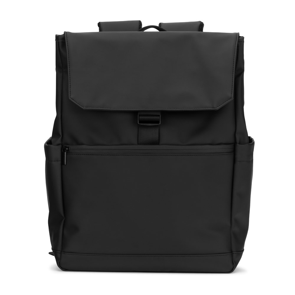 AZORES BAG. PU laptop rucksack (16"), with a flap covering all compartments