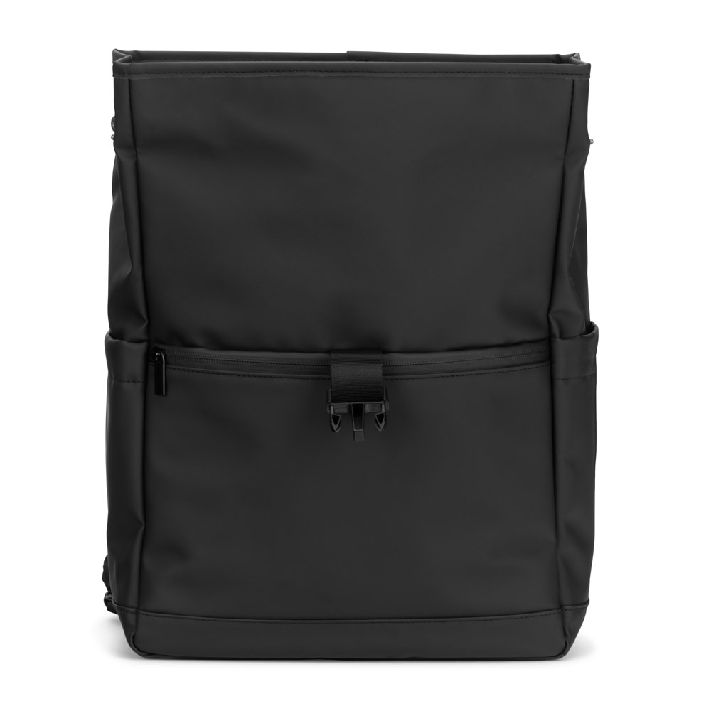 AZORES BAG. PU laptop rucksack (16"), with a flap covering all compartments