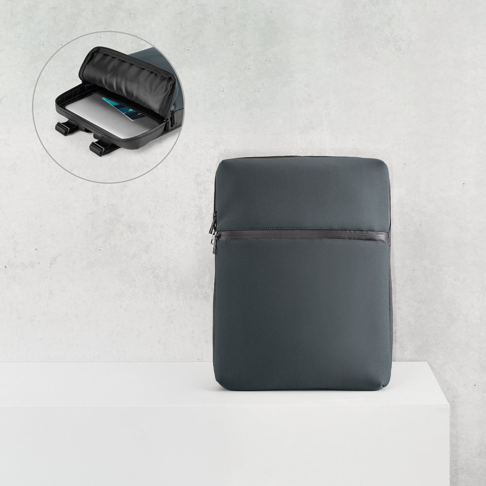 URBAN BACKPACK. 14'' laptop backpack in soft shell and tarpaulin
