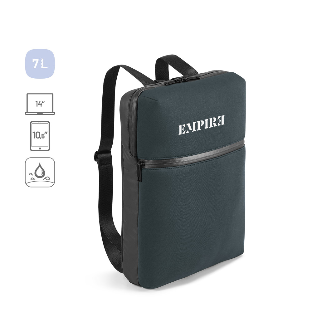 URBAN BACKPACK. 14'' laptop backpack in soft shell and tarpaulin