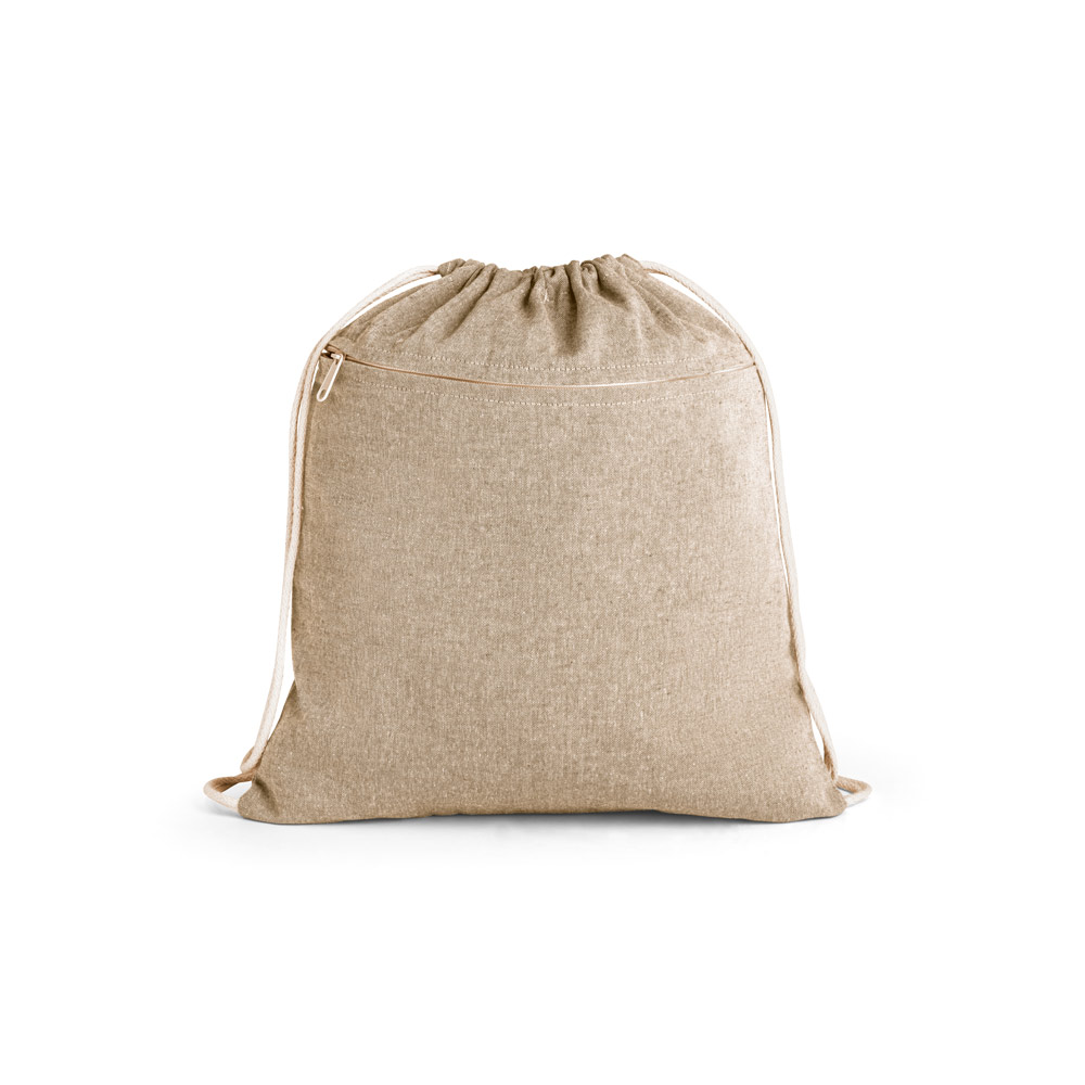 CHANCERY. Drawstring bag in recycled cotton (70%), polyester (30% rPET) (140 g/m²)