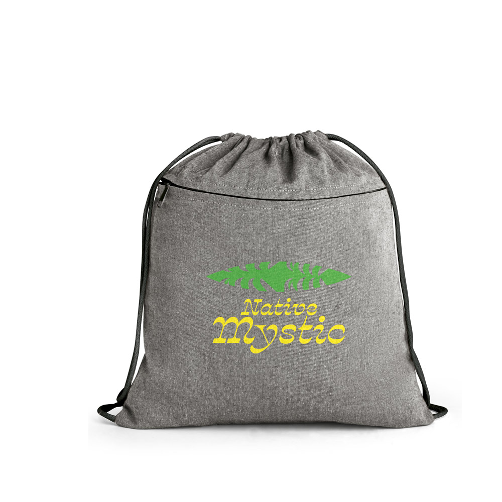 CHANCERY. Drawstring bag in recycled cotton (70%), polyester (30% rPET) (140 g/m²)
