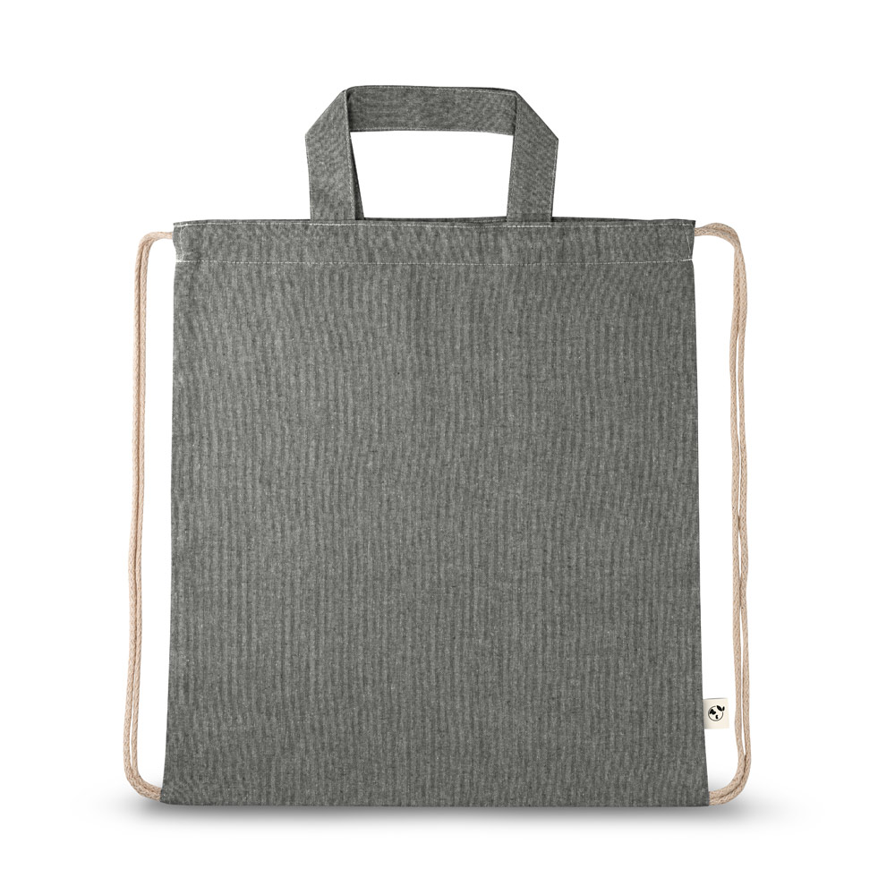 RISSANI. Drawstring bag with recycled cotton (70%) and polyester (30% rPET) (140 g/m²)