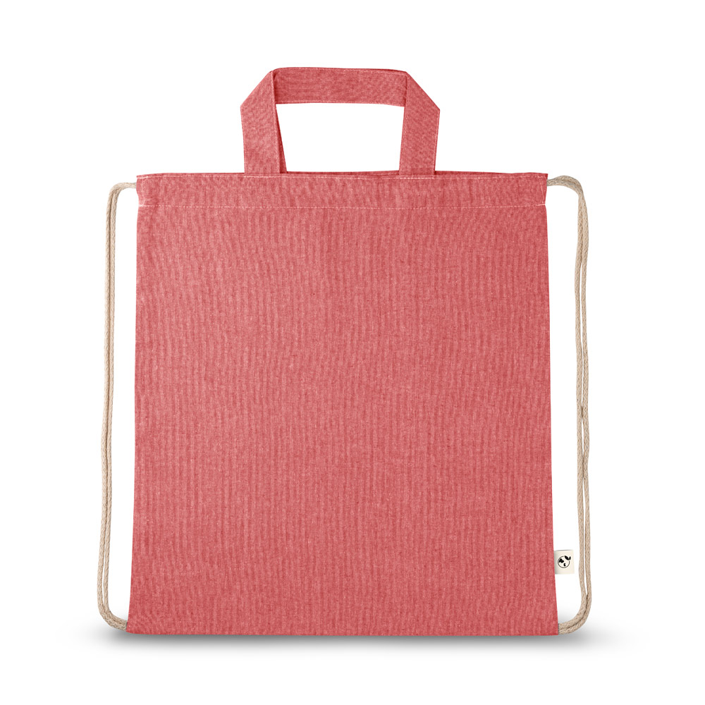 RISSANI. Drawstring bag with recycled cotton (70%) and polyester (30% rPET) (140 g/m²)