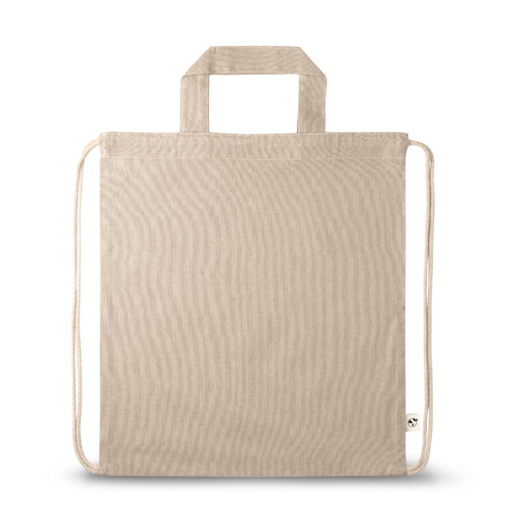 RISSANI. Drawstring bag with recycled cotton (70%) and polyester (30% rPET) (140 g/m²)