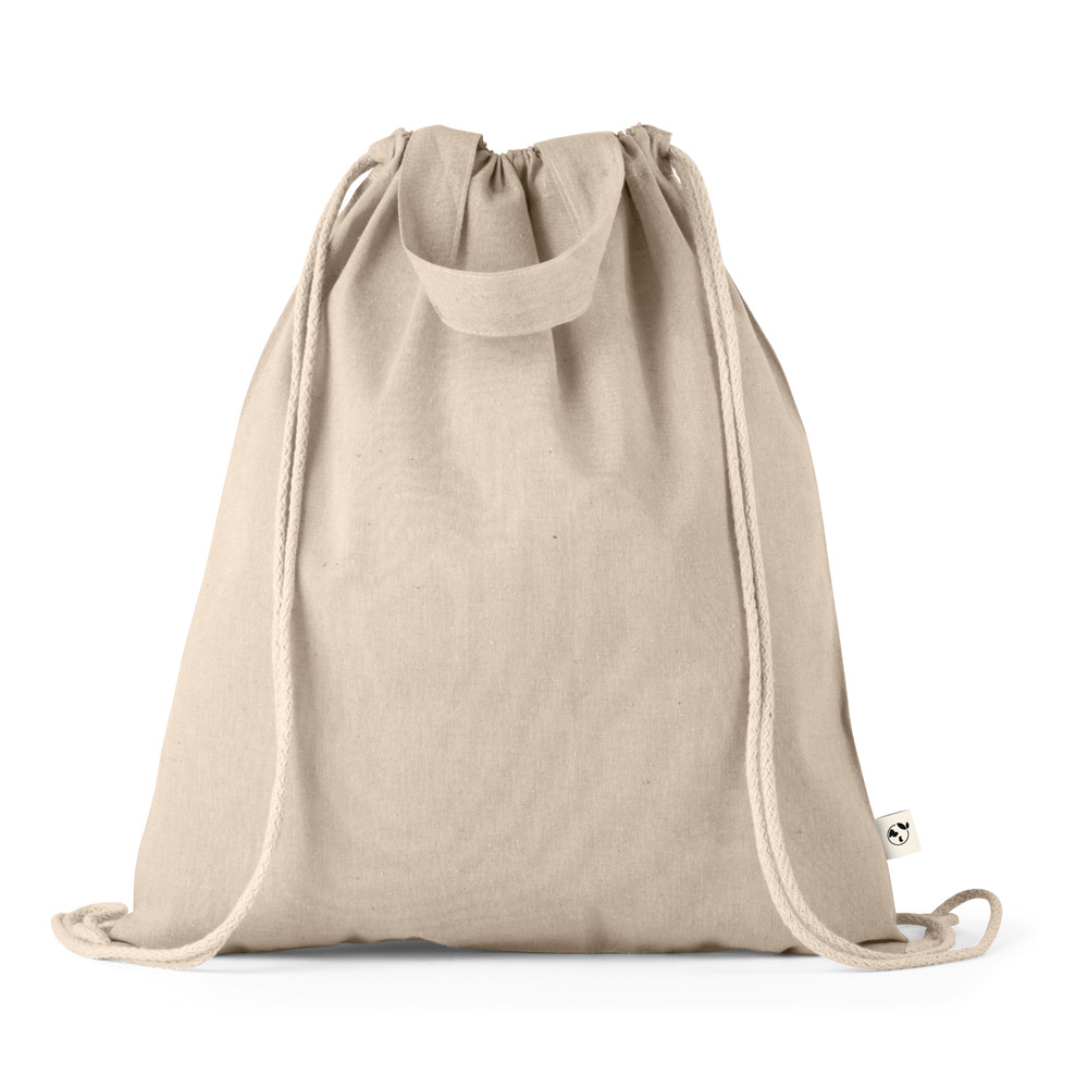RISSANI. Drawstring bag with recycled cotton (70%) and polyester (30% rPET) (140 g/m²)