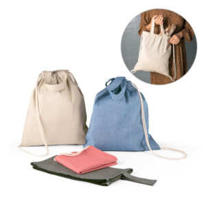 RISSANI. Drawstring bag with recycled cotton (70%) and polyester (30% rPET) (140 g/m²)