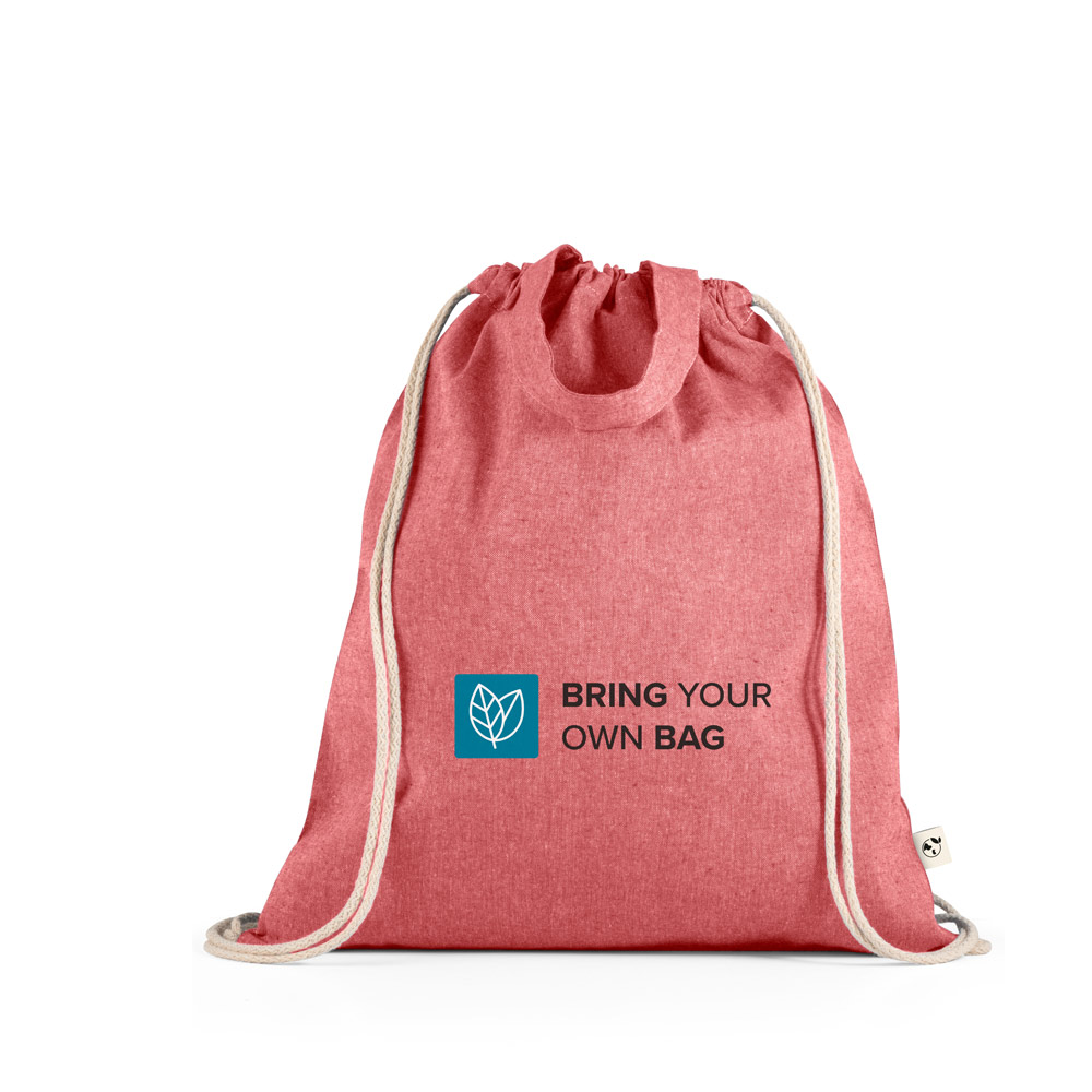 RISSANI. Drawstring bag with recycled cotton (70%) and polyester (30% rPET) (140 g/m²)