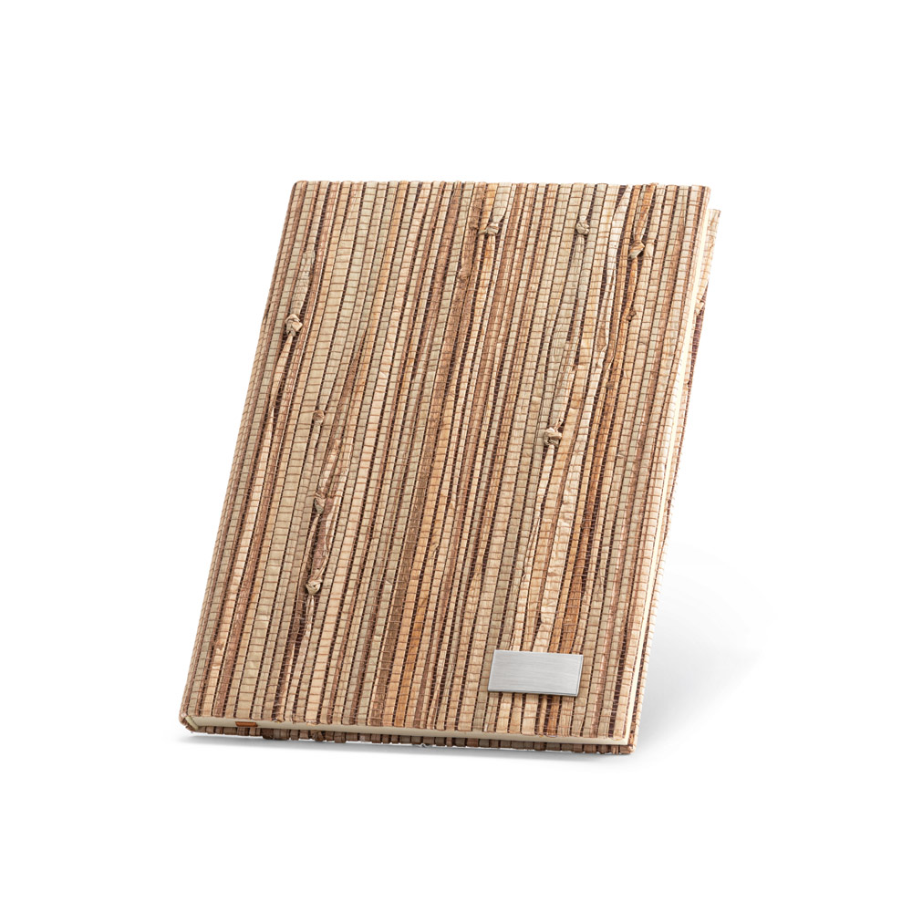 NERUDA. A5 notepad with hardcover made from natural straw fibres