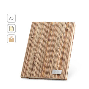 NERUDA. A5 notepad with hardcover made from natural straw fibres