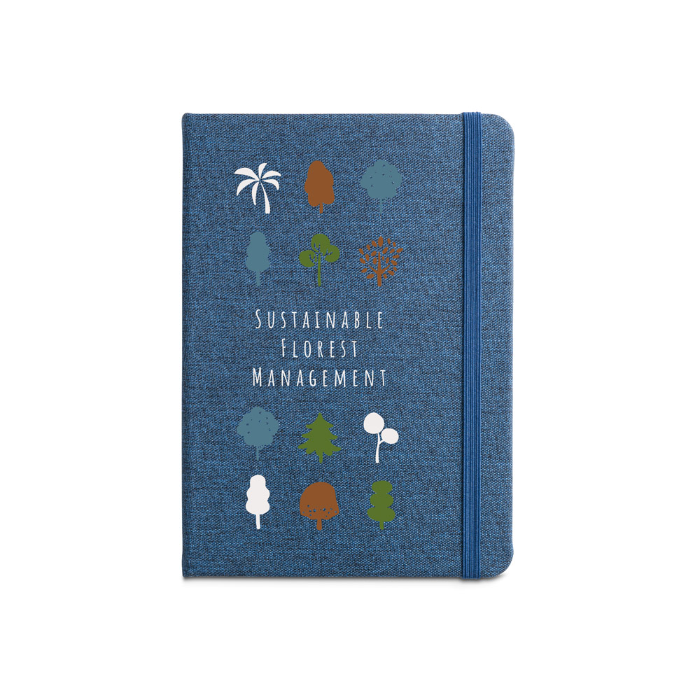BOYD. A5 notebook in recycled polyester (100% rPET) with lined sheets