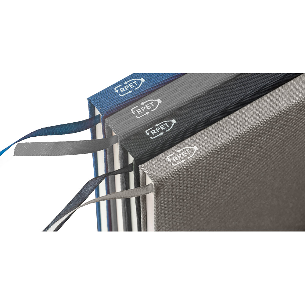 BOYD. A5 notebook in recycled polyester (100% rPET) with lined sheets