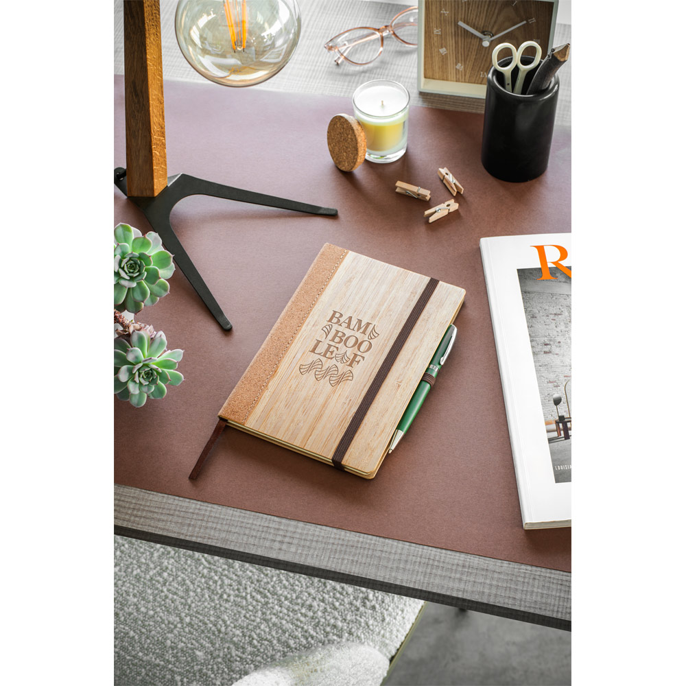 ORWELL. A5 notebook in bamboo and cork sheets with lined sheets