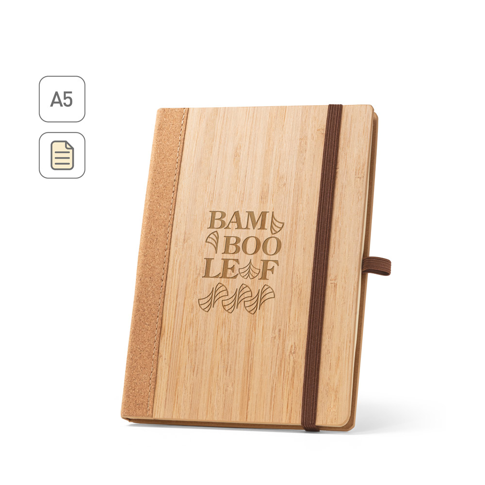 ORWELL. A5 notebook in bamboo and cork sheets with lined sheets