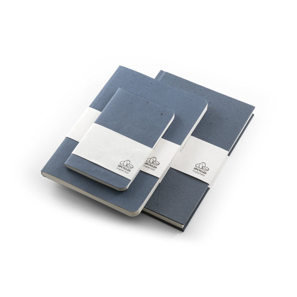 COFFEEPAD RIGID. A5 notepad with hard cover made from coffee husk waste (65%)