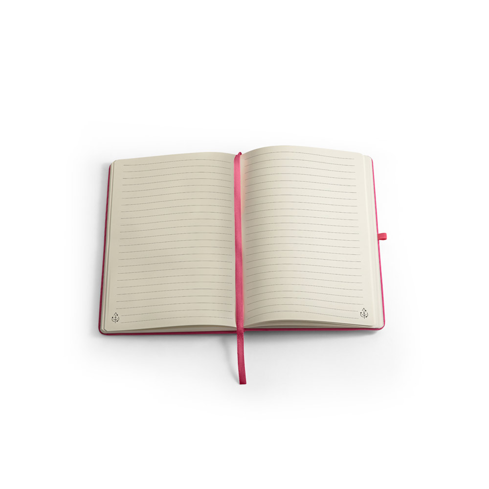 ANNE. A5 notebook in recycled polyester (100% rPET) with lined pages