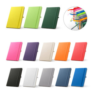 ANNE. A5 notebook in recycled polyester (100% rPET) with lined pages
