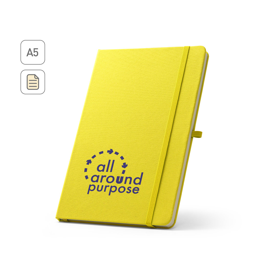 ANNE. A5 notebook in recycled polyester (100% rPET) with lined pages