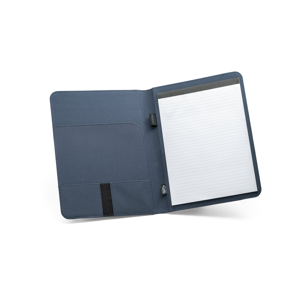EMERGE FOLDER II. A4 folder in recycled polyester (100% rPET) 300D with elastic closure