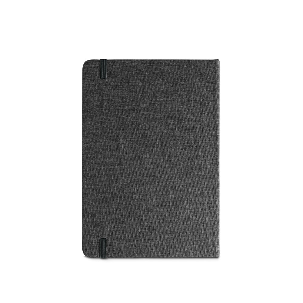 MÁRQUEZ. A5 hardback notebook made from 100% recycled PET fabric, with recycled lined pages