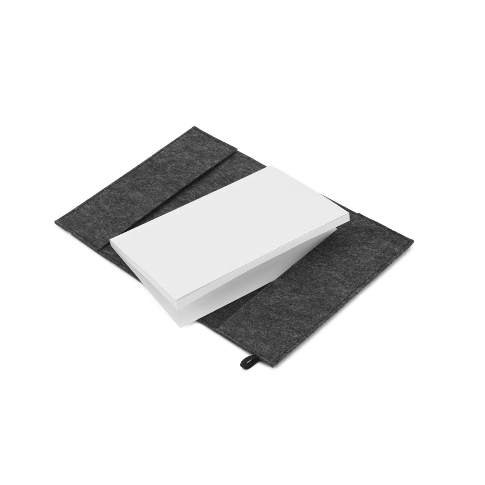 BALDWIN. A5 notepad with recycled felt cover (100% rPET) and lined pages in 100% recycled paper