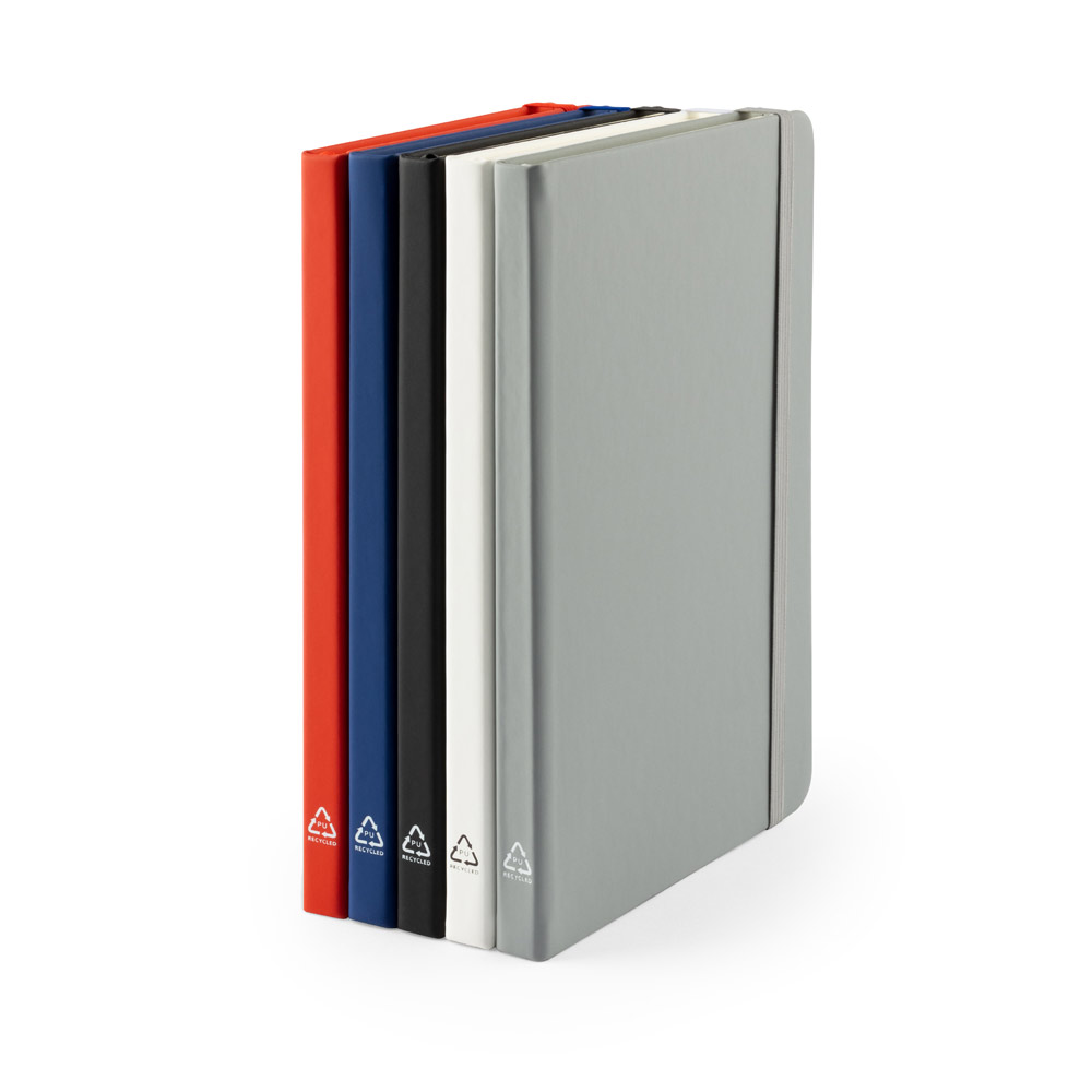 CAMPUS. A5 hardcover notebook in PU (35% recycled) with lined pages 100% recycled