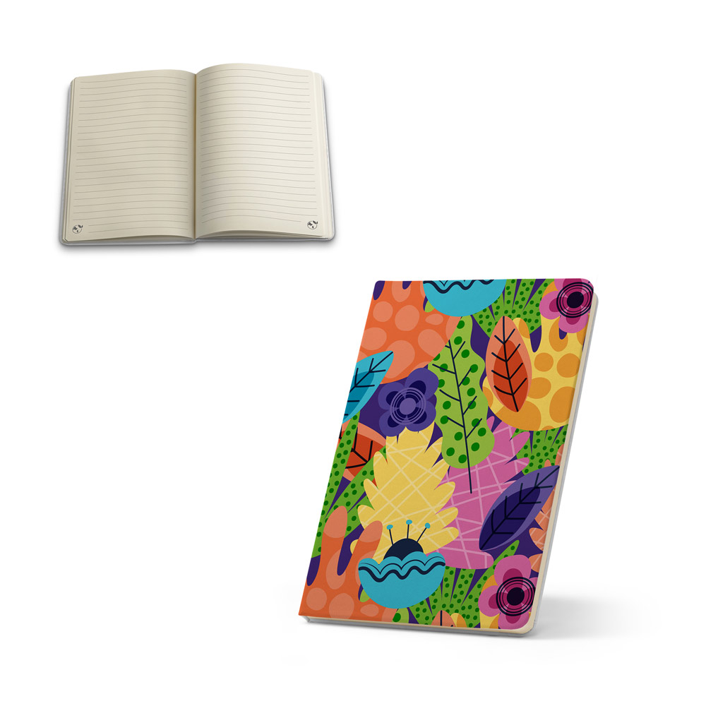 ANNE SUB. A5 notebook in recycled polyester (100% rPET) 300D, ideal for sublimation personalisation