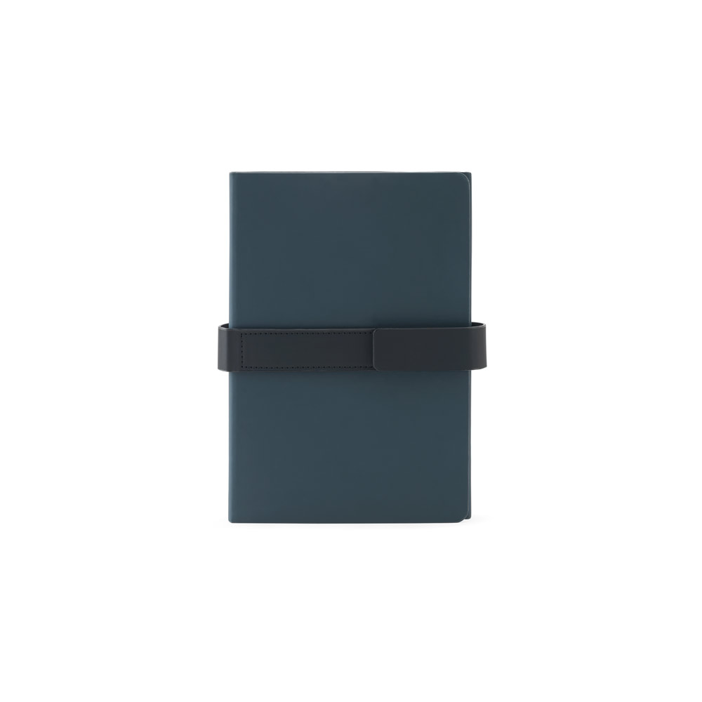 SANDERSON. A5 notepad in PU (50% recycled) with two blocks: lined pages and plain pages