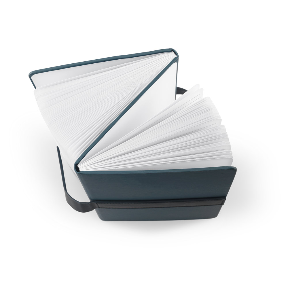 SANDERSON. A5 notepad in PU (50% recycled) with two blocks: lined pages and plain pages