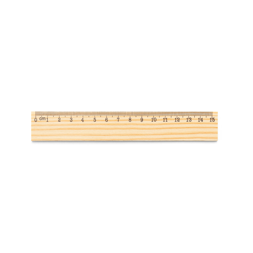 WESLEY 15. Pine wood ruler with 15 cm scale
