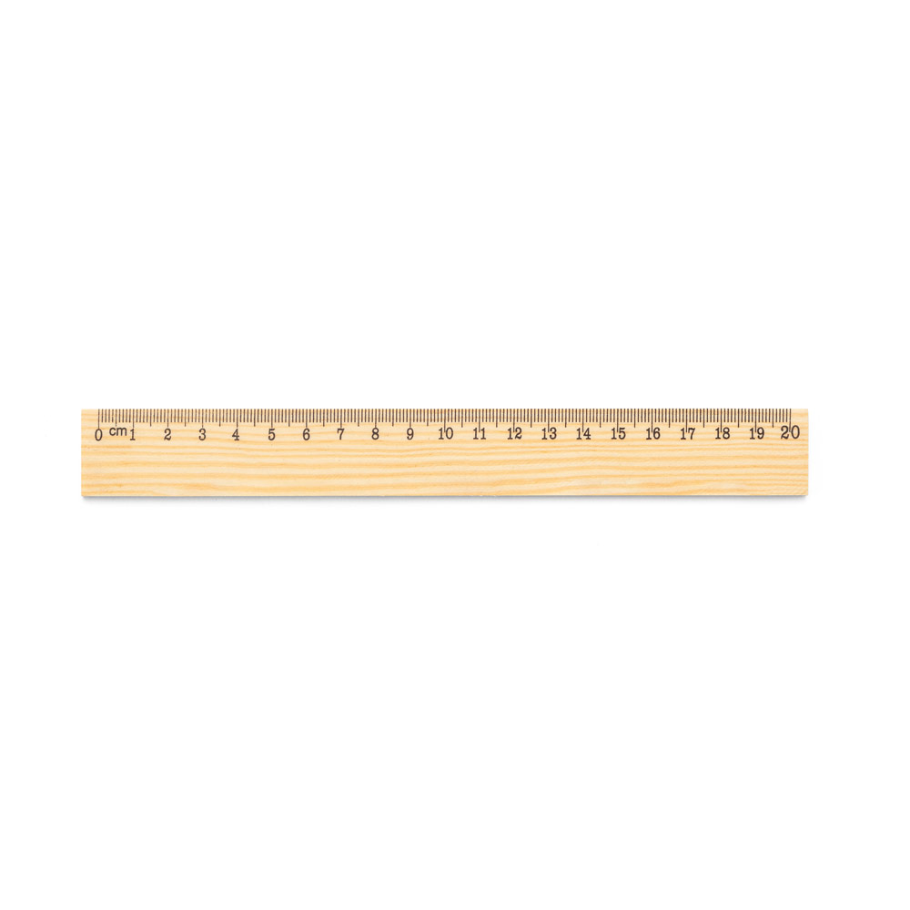 WESLEY 20. Pine wood ruler with 20 cm scale