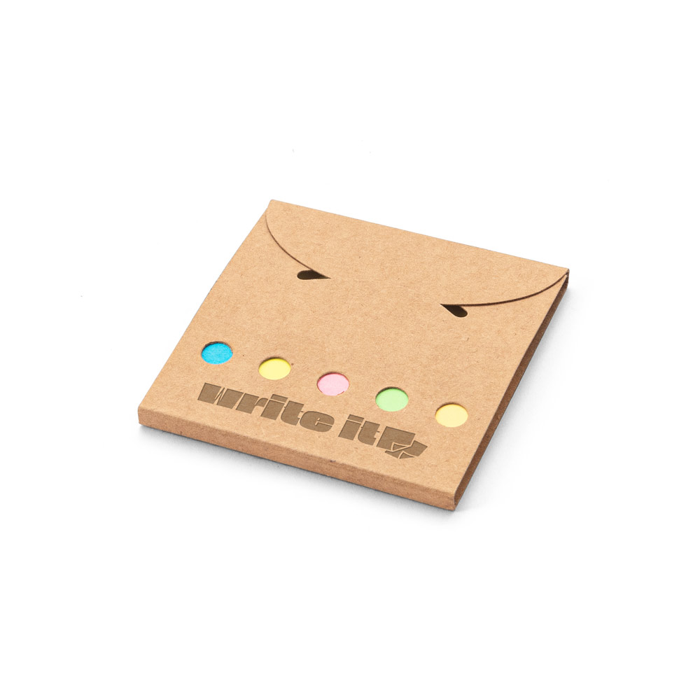 AINSLEY. 2-in-1 office set, made from 100% recycled paper, with 6 sticky notepads