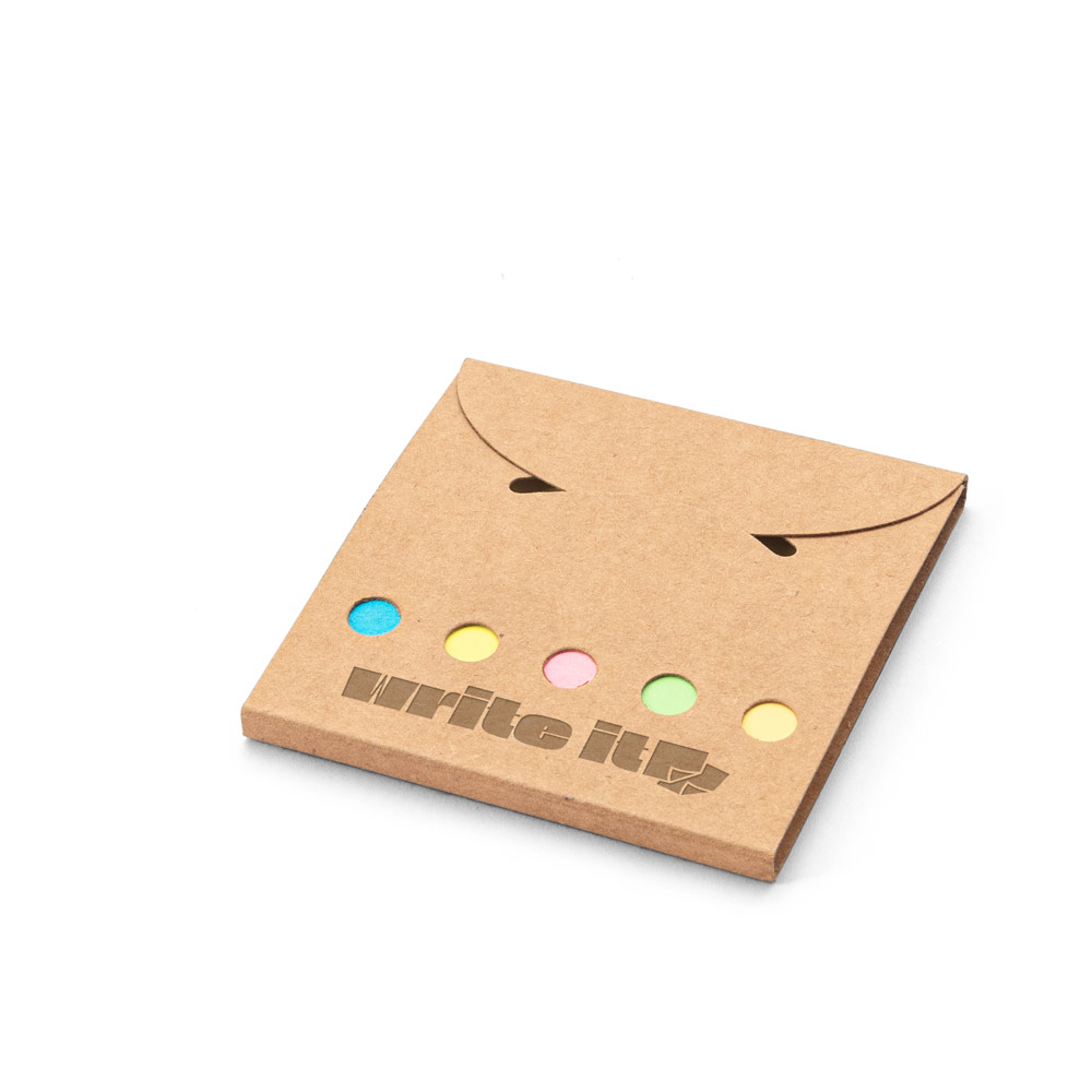 AINSLEY. 2-in-1 office set, made from 100% recycled paper, with 6 sticky notepads