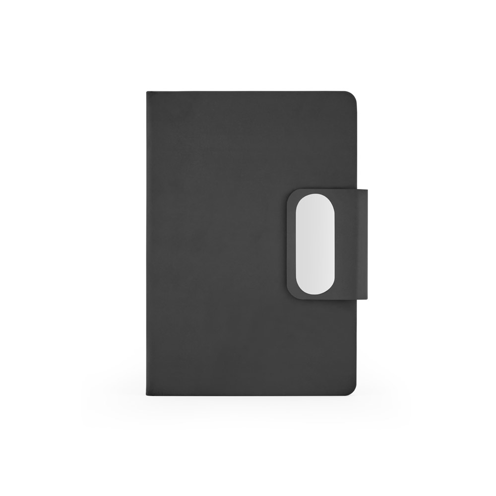GARRETT. Set comprising 1 ballpoint pen and 1 notepad, made from PU and stainless steel