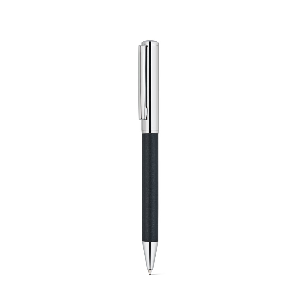 GARRETT. Set comprising 1 ballpoint pen and 1 notepad, made from PU and stainless steel