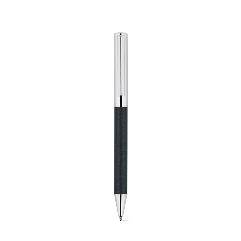 GARRETT. Set comprising 1 ballpoint pen and 1 notepad, made from PU and stainless steel