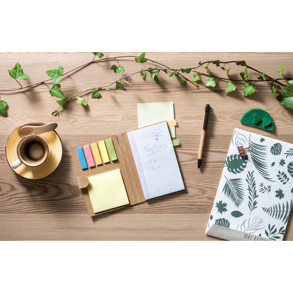 COOPER. Coloured sticky notepad with 6 sets