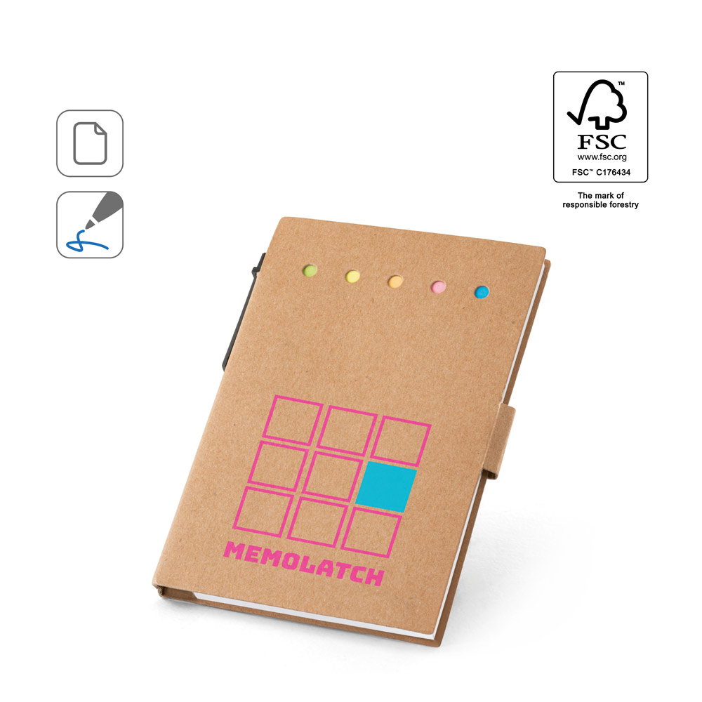 COOPER. Coloured sticky notepad with 6 sets