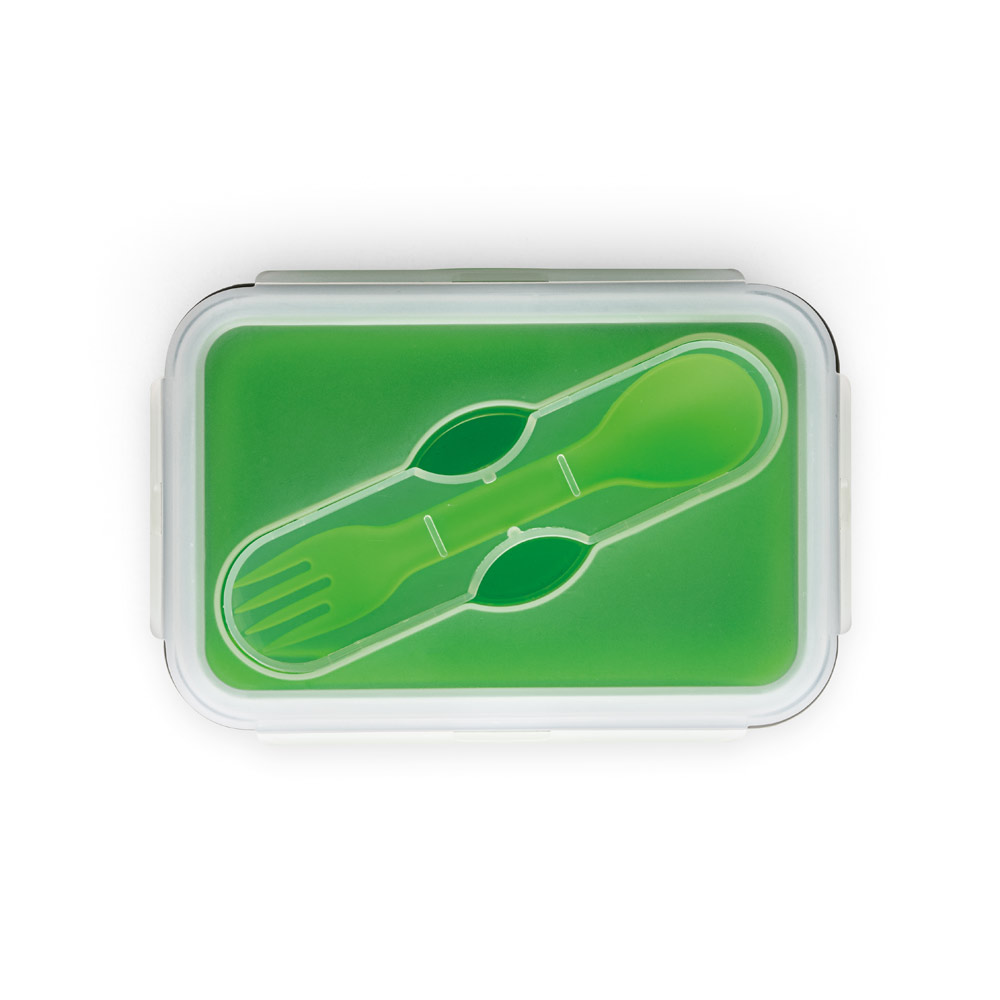 SAFFRON. Lunch Box. Retractable hermetic box in silicone and PP 640 mL
