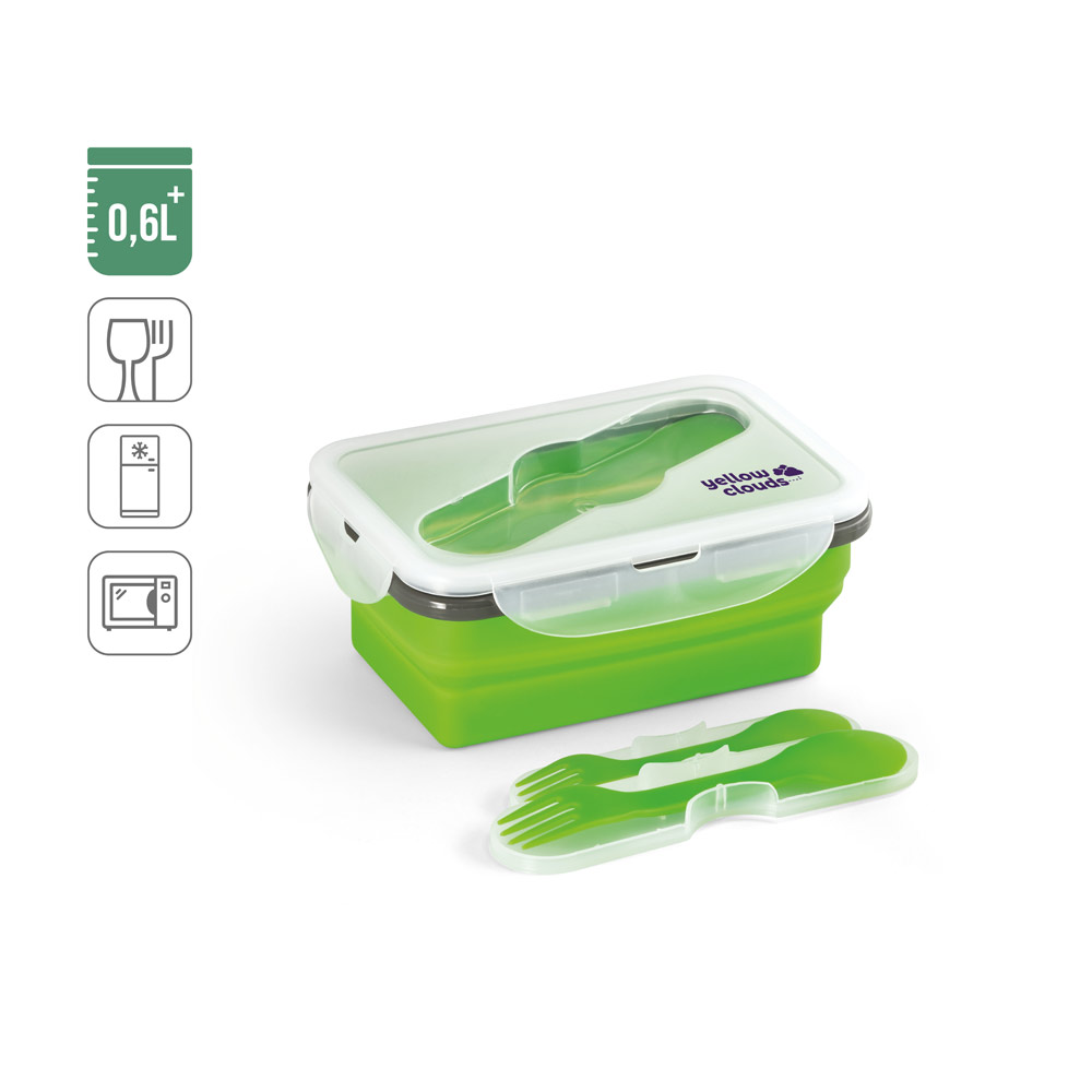 SAFFRON. Lunch Box. Retractable hermetic box in silicone and PP 640 mL