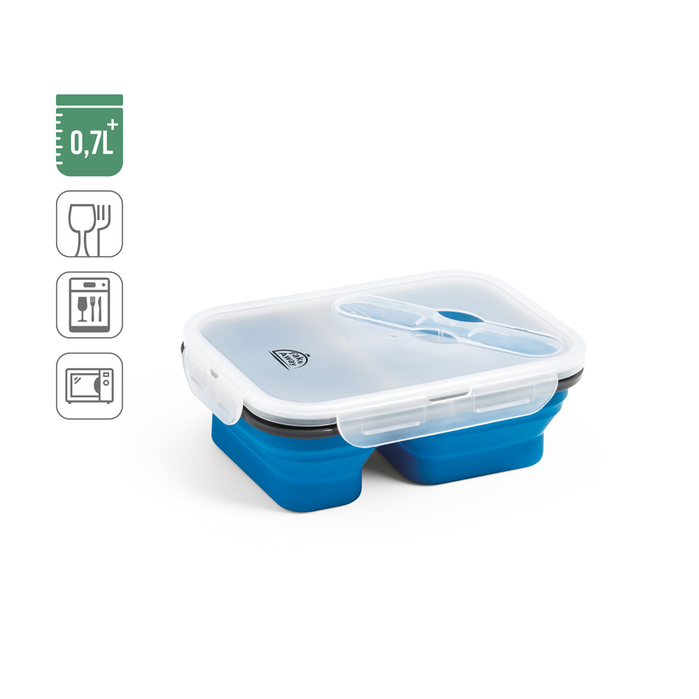 DILL. Lunch Box. Retractable hermetic box in silicone and PP (480 and 760 mL)