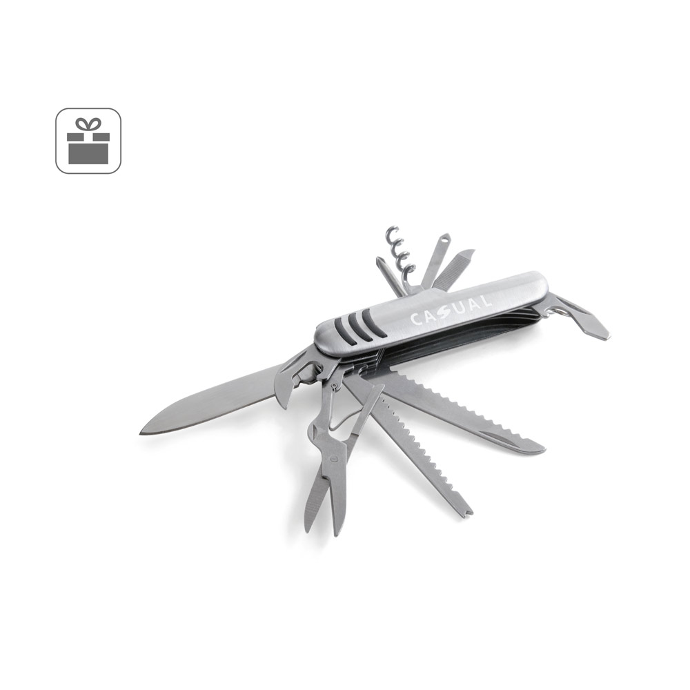 KAPRUN. Multi-function pocket knife made of stainless steel and metal