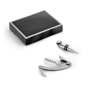 BARREL. Zinc and stainless steel wine set