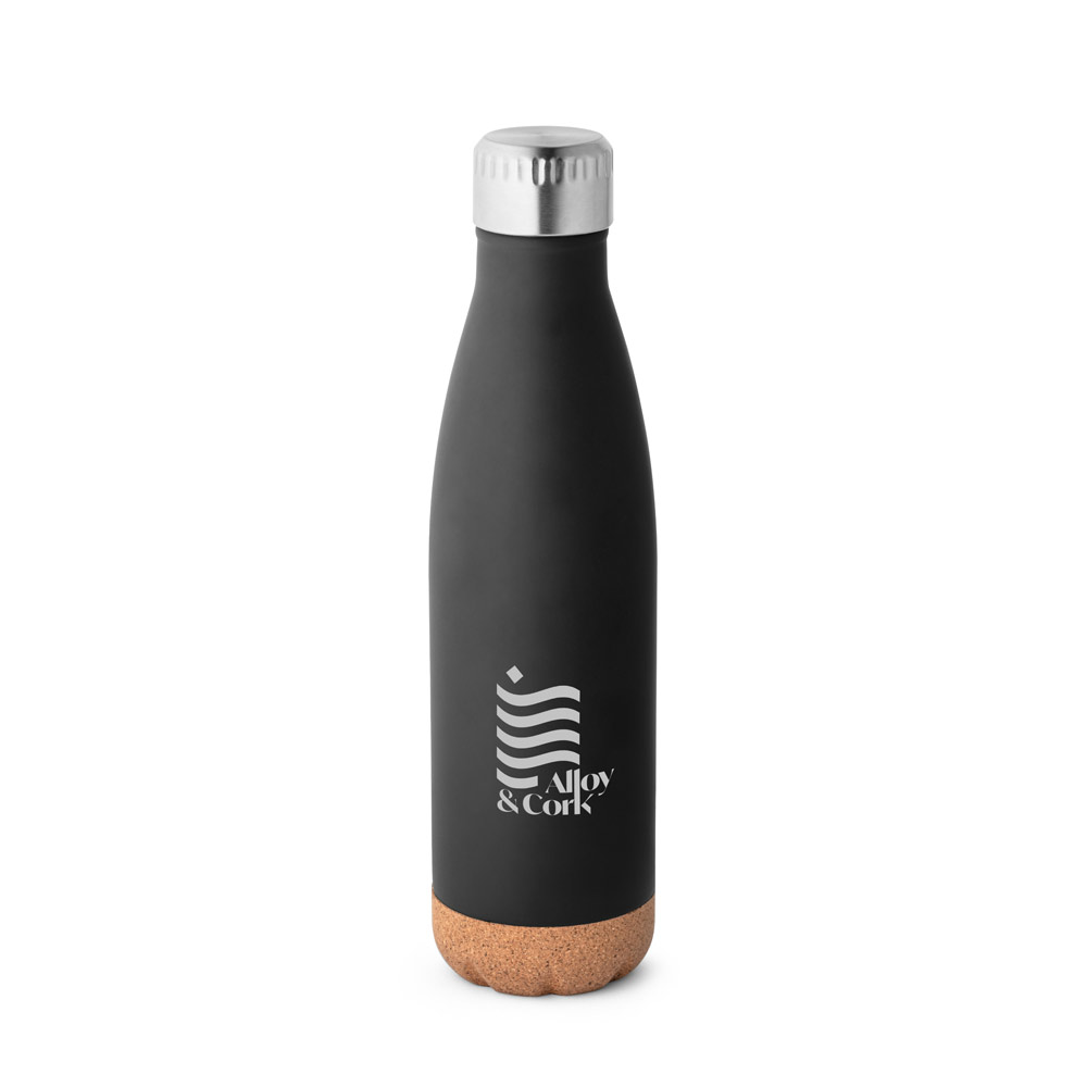 SOLBERG. Stainless steel thermos and cork base 560 mL
